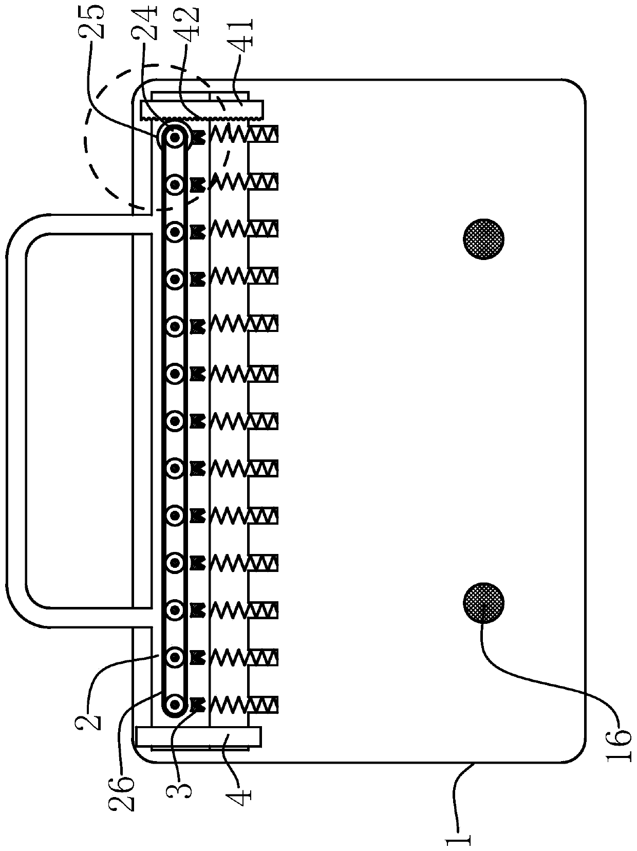 A garden chair with cleaning structure