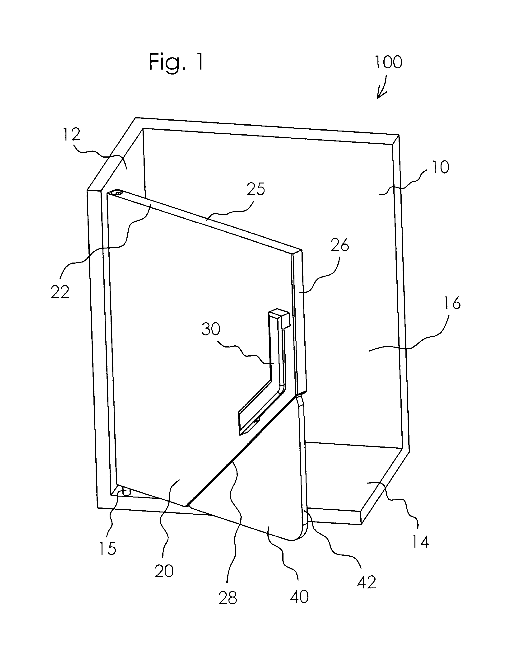 Cabinet door with retractable panel