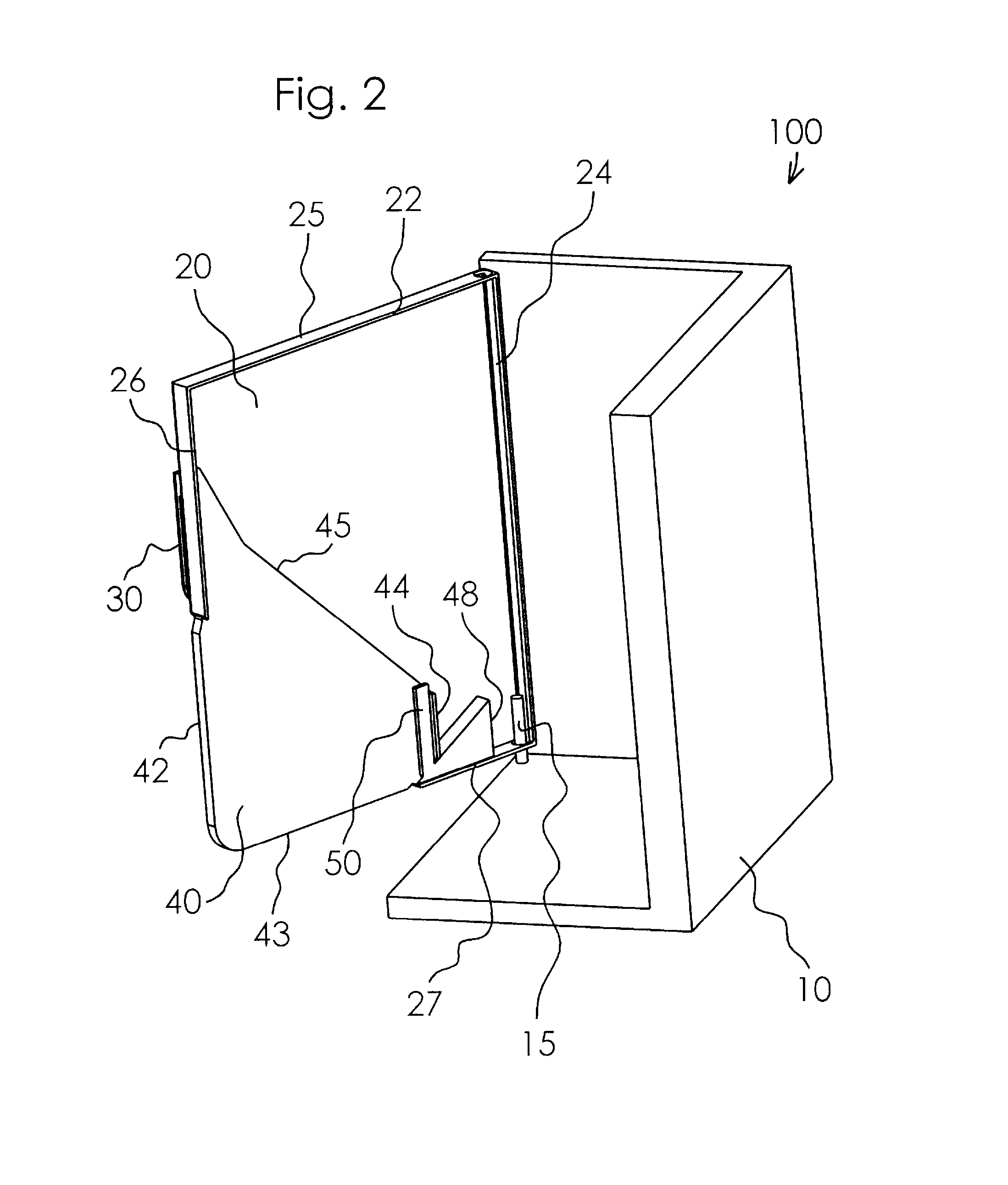 Cabinet door with retractable panel