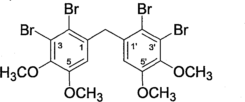 Brominated PTP1B inhibitor as well as synthesis method and application thereof in preparation of medicine for curing type 2 diabetes