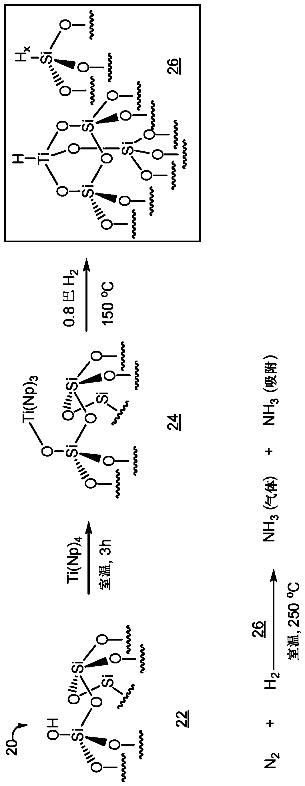 Heterogeneous catalysts/process based on supported/grafted transition metal hydrides for ammonia formation from nitrogen and hydrogen