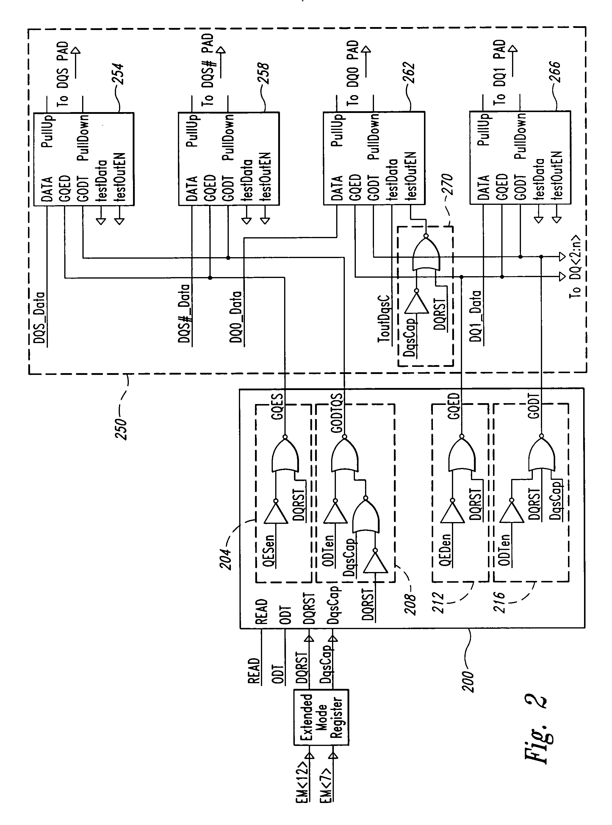 Apparatus and method for independent control of on-die termination for ouput buffers of a memory device