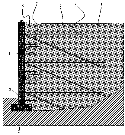 Strengthened anchoring fabricated type concrete retaining wall