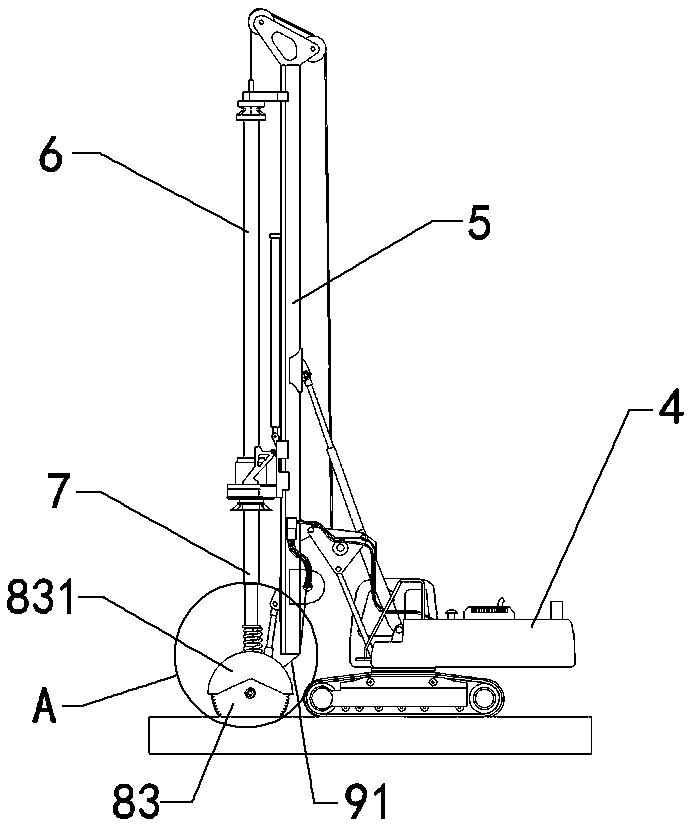 Square pile wire cutting device and mechanical excavation method of hard rock stratum square pile
