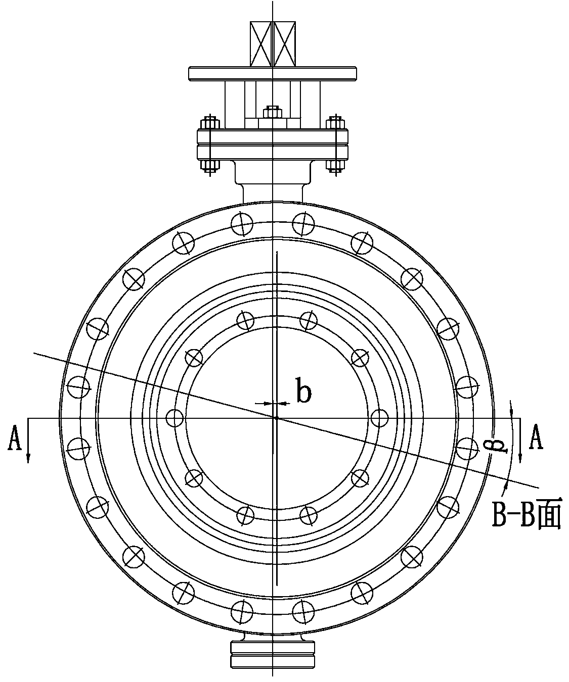 Four-eccentricity butterfly valve