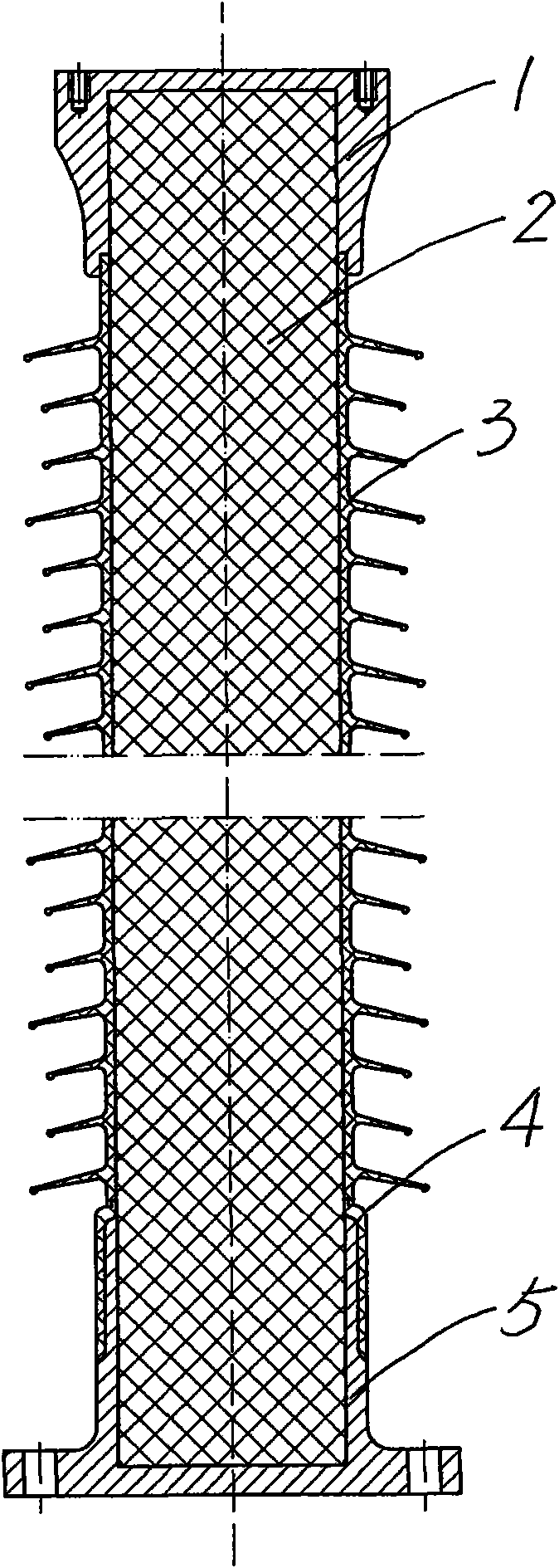 Strut compound insulator for 126kV outdoor high-voltage alternating current isolating switch