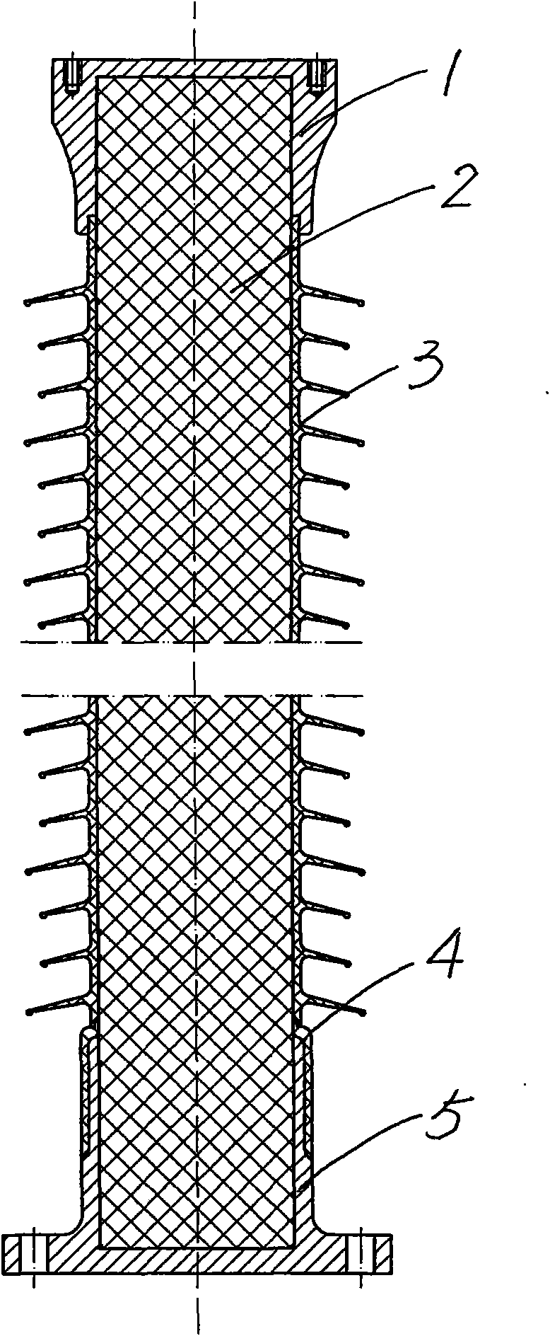 Strut compound insulator for 126kV outdoor high-voltage alternating current isolating switch