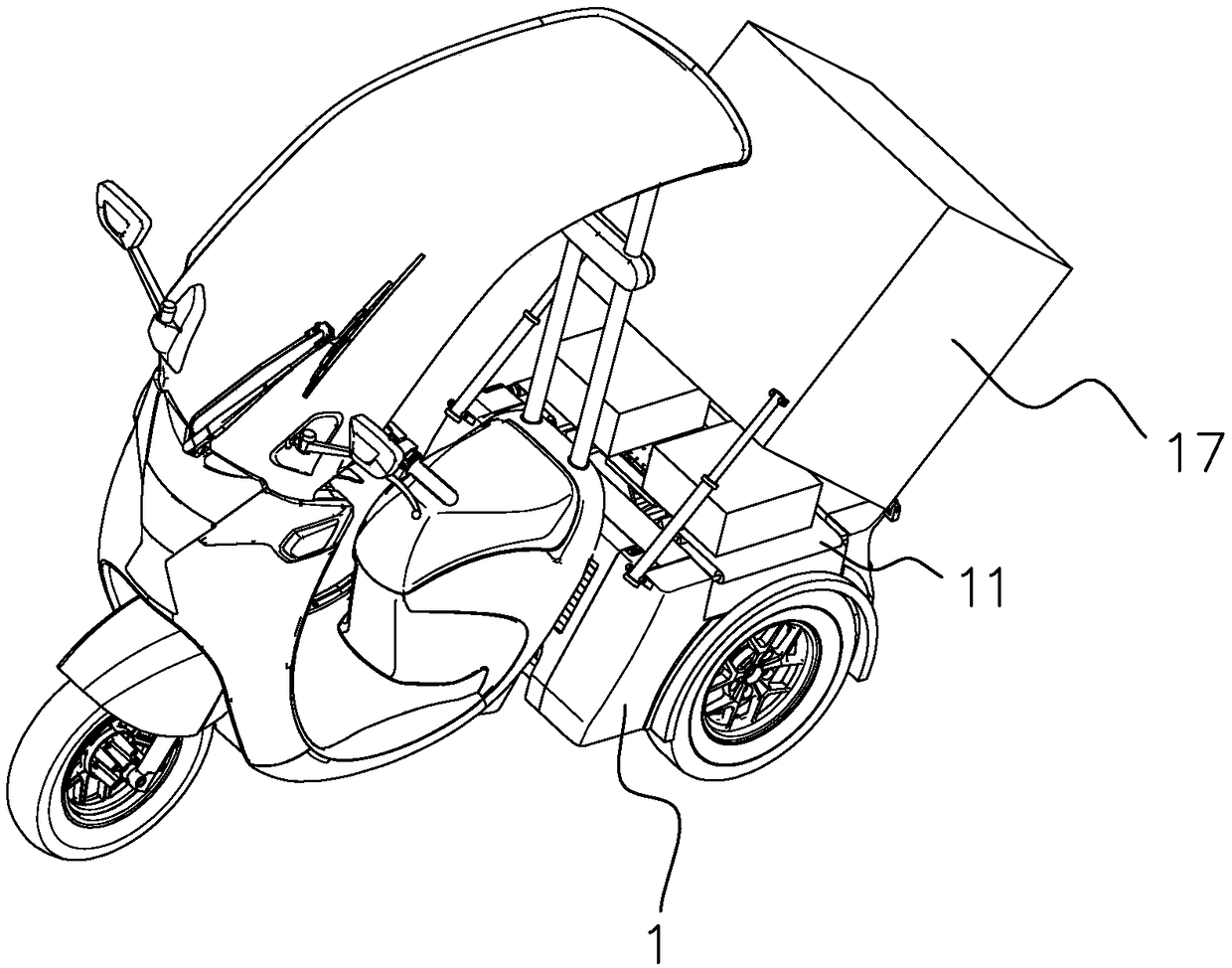 An electric vehicle and a battery replacement device thereof