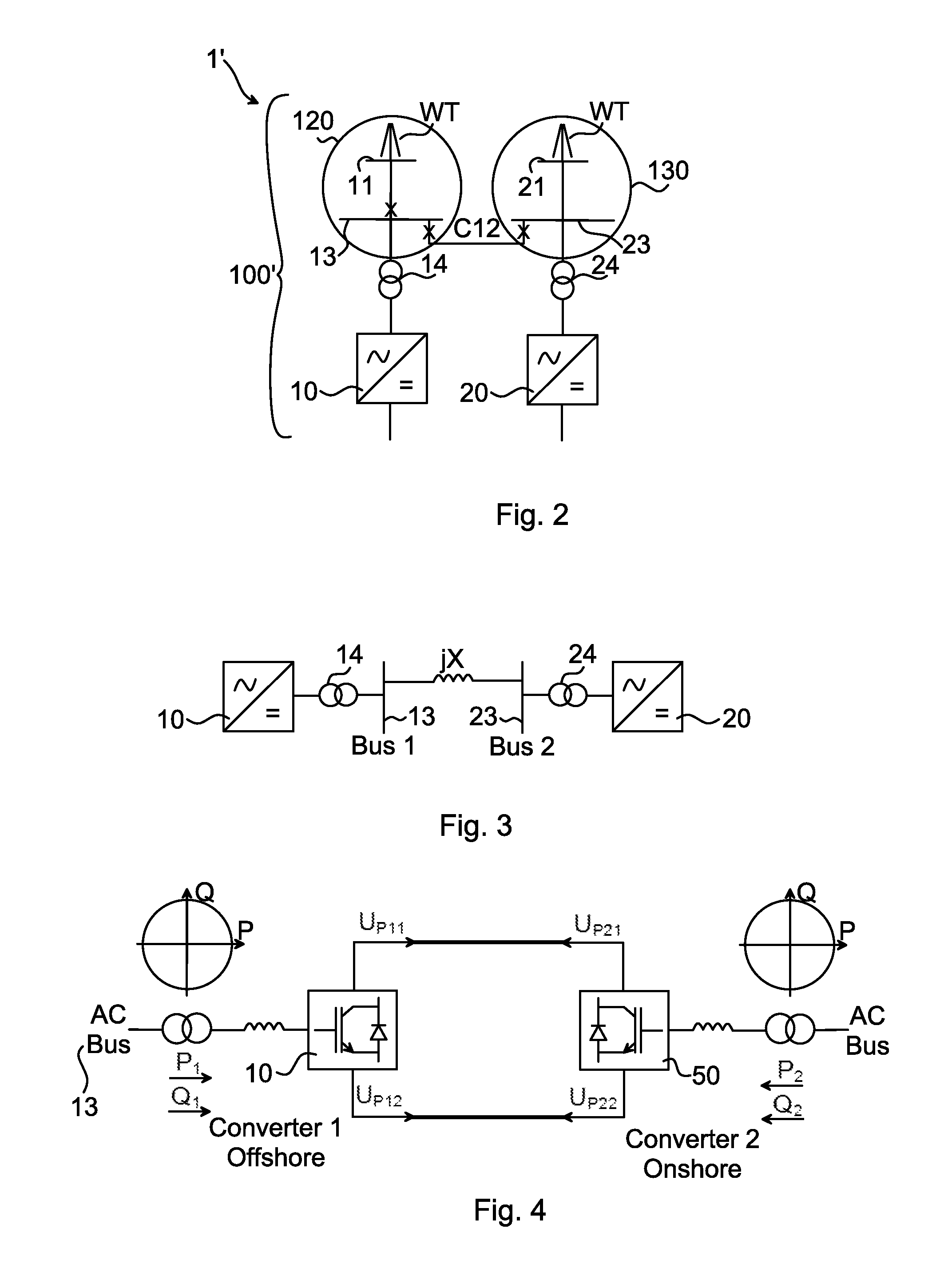 Method for controlling power flow within a wind park system, controller, computer program and computer program products