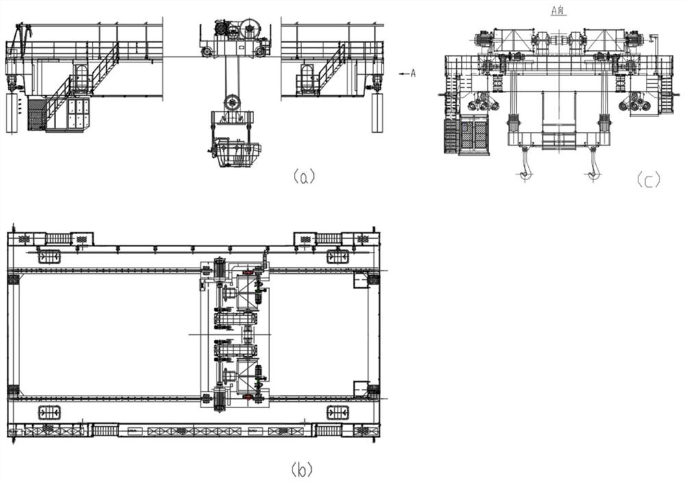 Hoisting mechanism of double-lifting-appliance crane and crane
