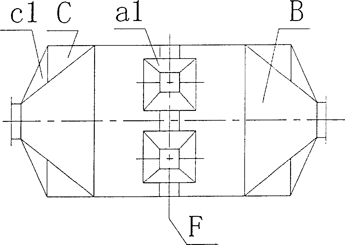 Coupling multistage device with active carbon purifying waste gas