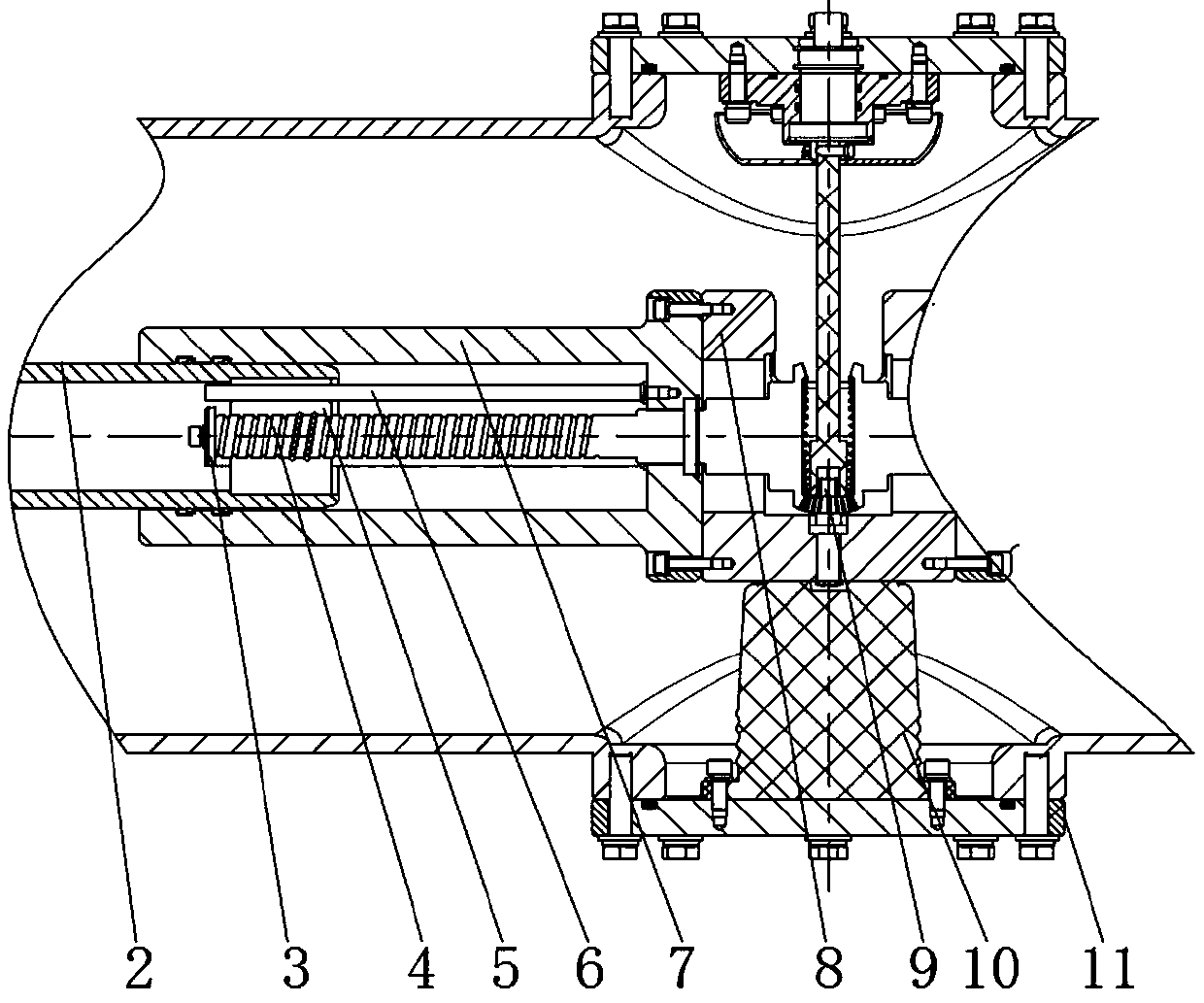 Two-way isolating switch and gis switchgear using the two-way isolating switch