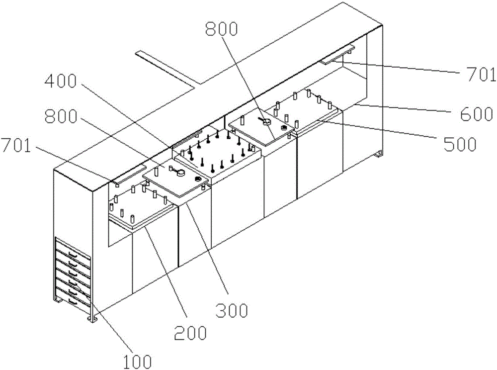 Material taking plate, PCB (printed circuit board) overlaying device and PCB riveting device