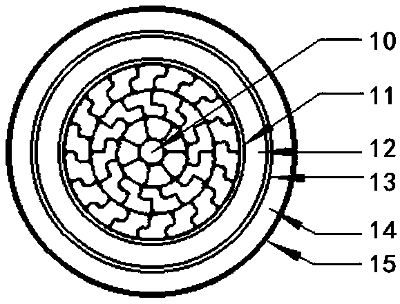 Production process of long-stator cable for magnetic levitation rail transient