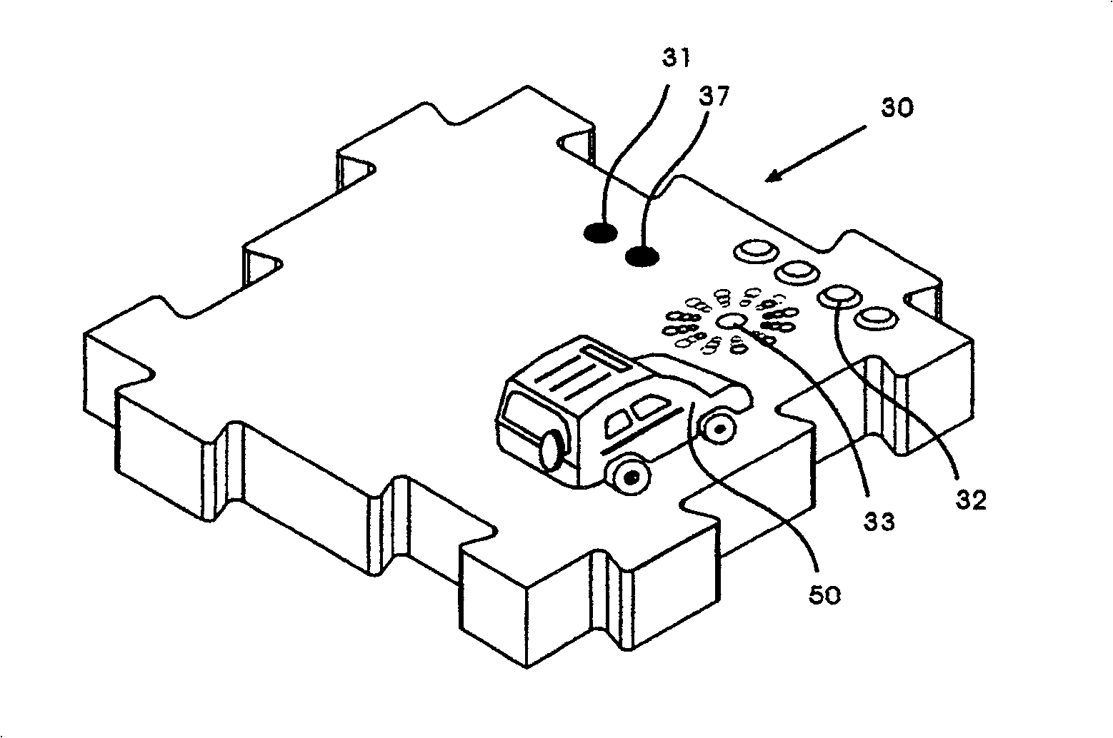 Component unit of chargeable rail toy car and method of obtaining working power source