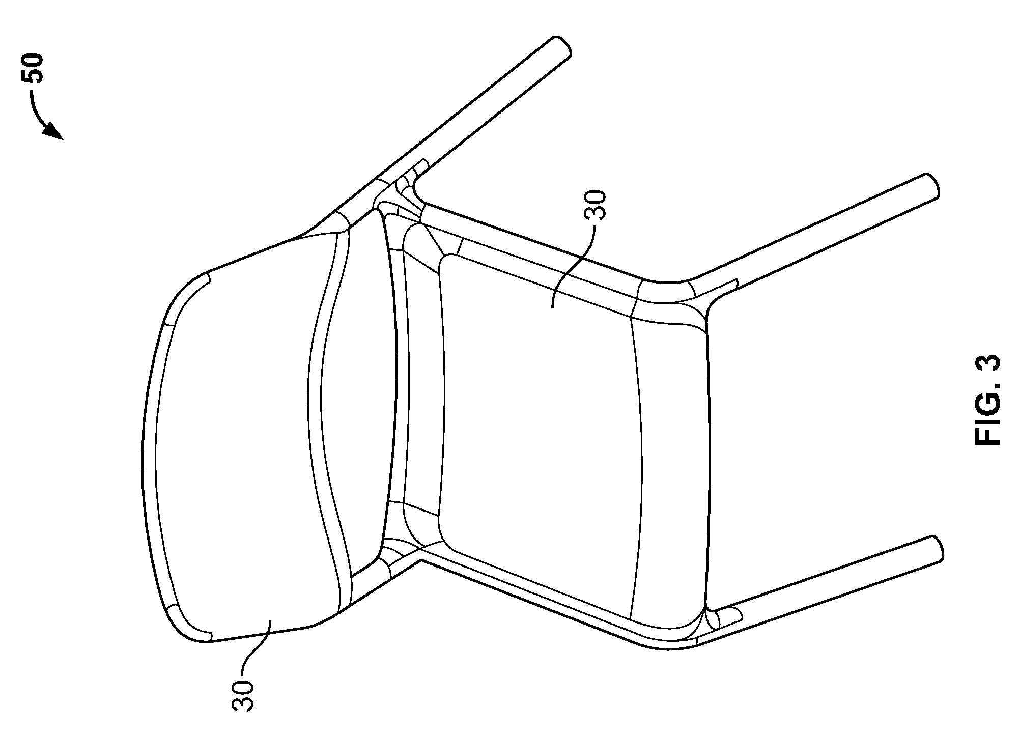 Gas-assisted co-injection molded chair