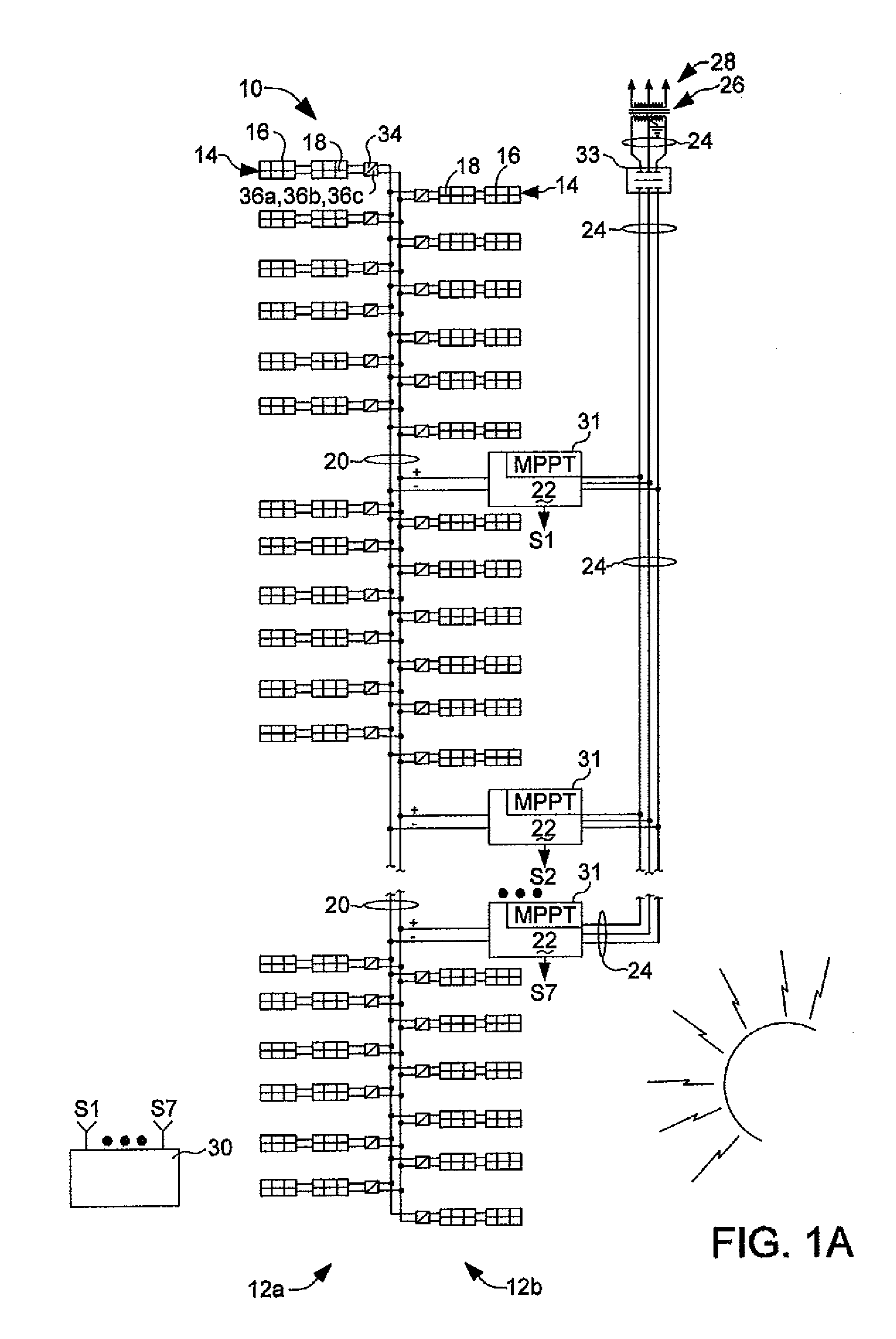 Grid tie solar system and a method