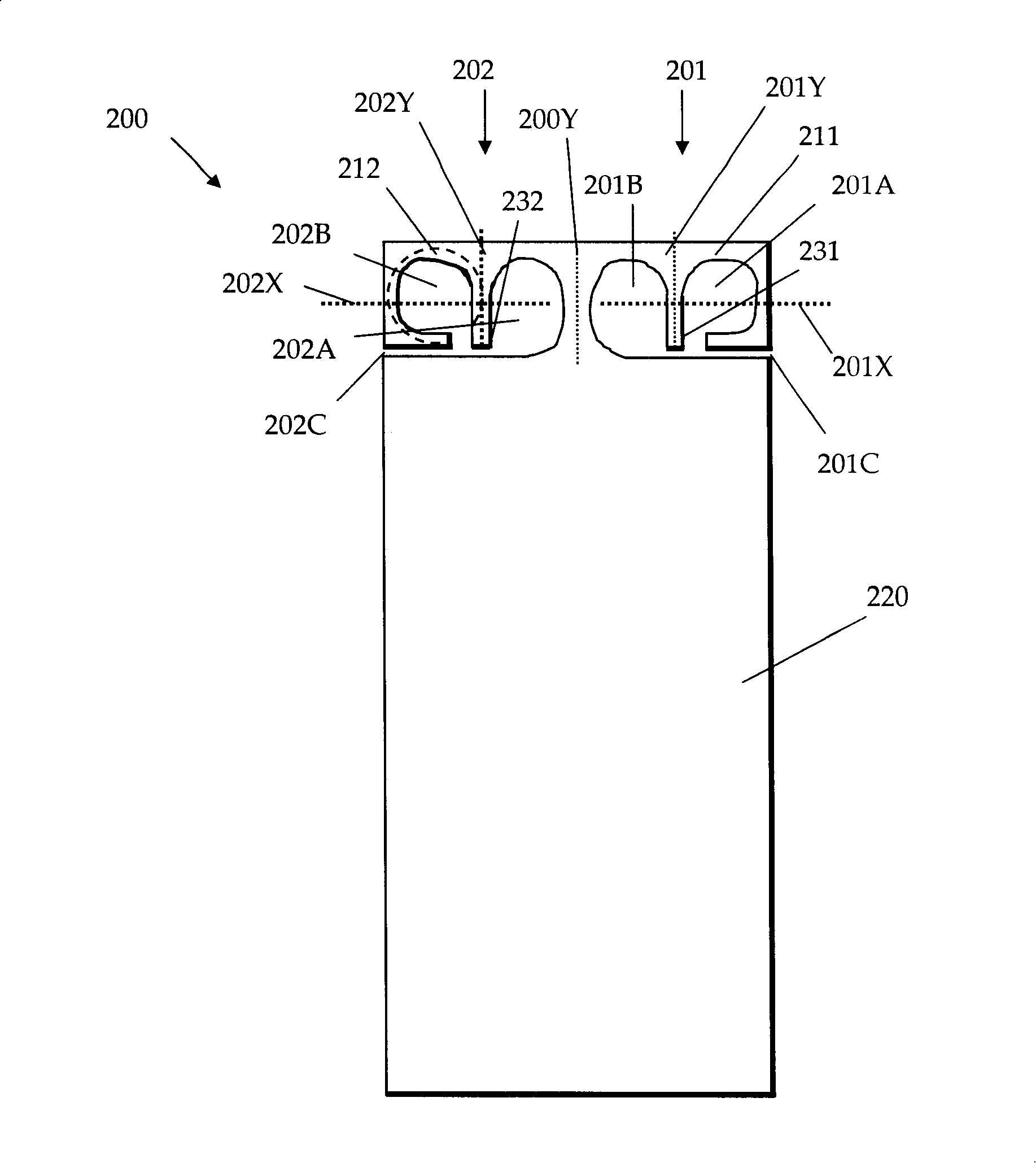 Four-ring type oppositely-positioned super small high gain planar antenna