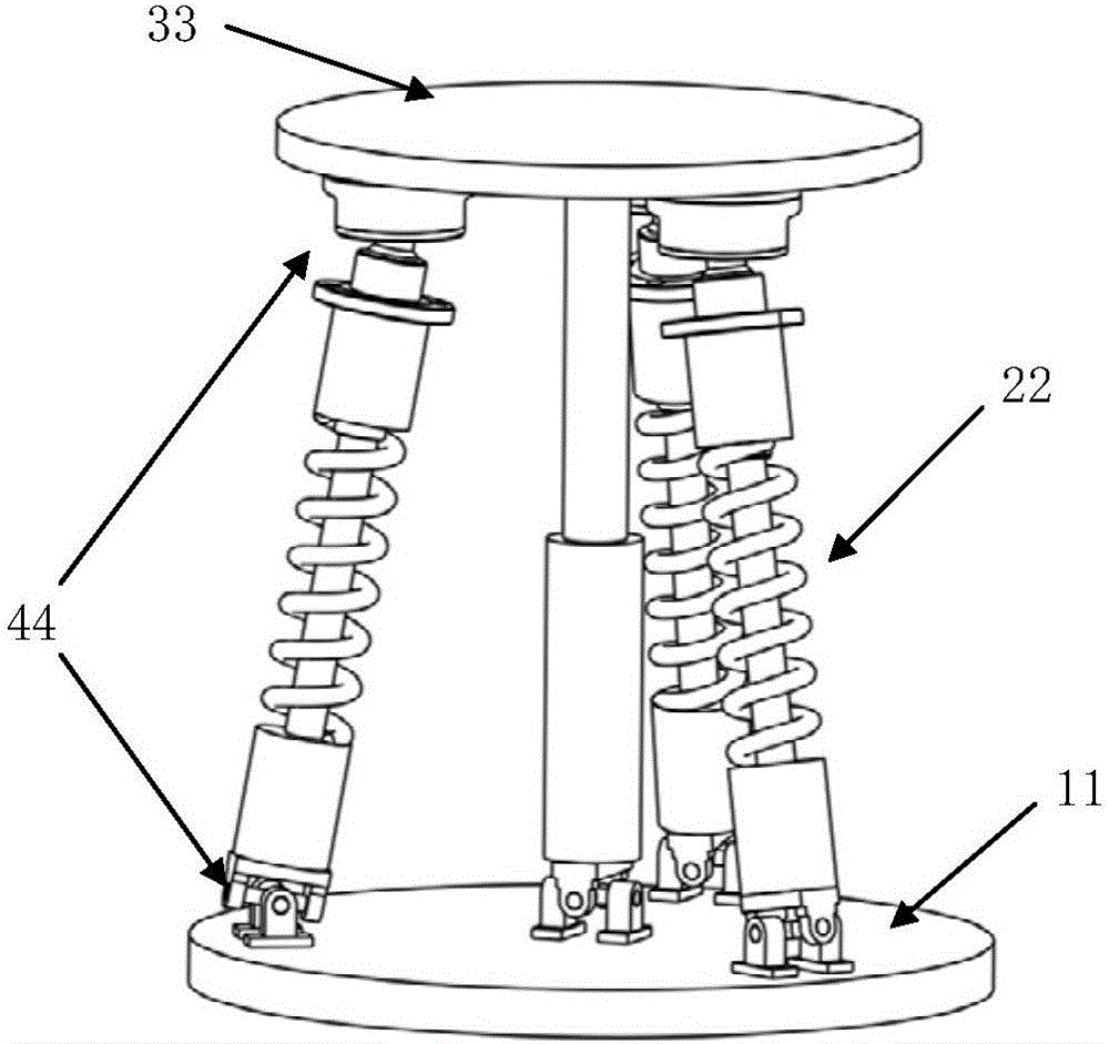 Space three-degree-of-freedom parallel mild operation device and mild mode thereof