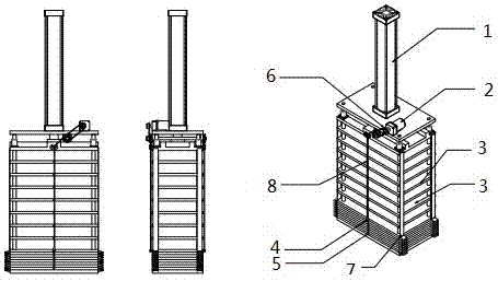 Pressing plate space increasing method for polymer lithium ion battery fixture formation cabinet