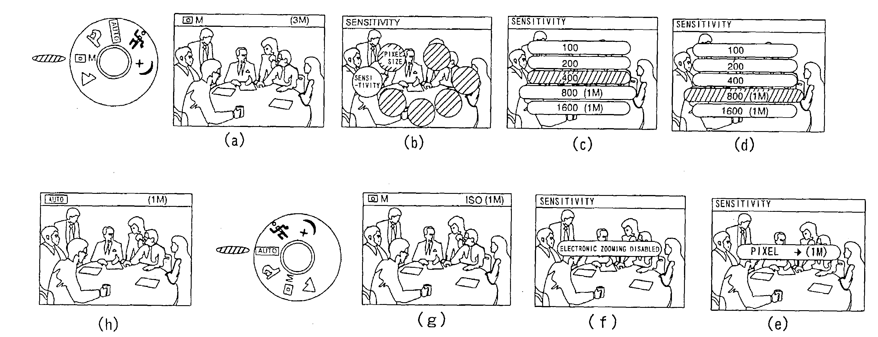 Digital camera for changing a recording size to a high-sensitivity compatible recording size