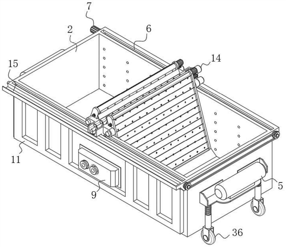 Sewage treatment aeration device with moving structure and working method thereof