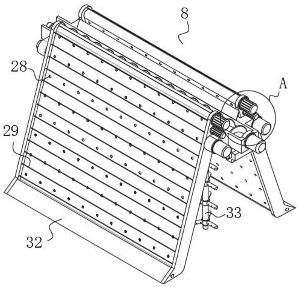 Sewage treatment aeration device with moving structure and working method thereof