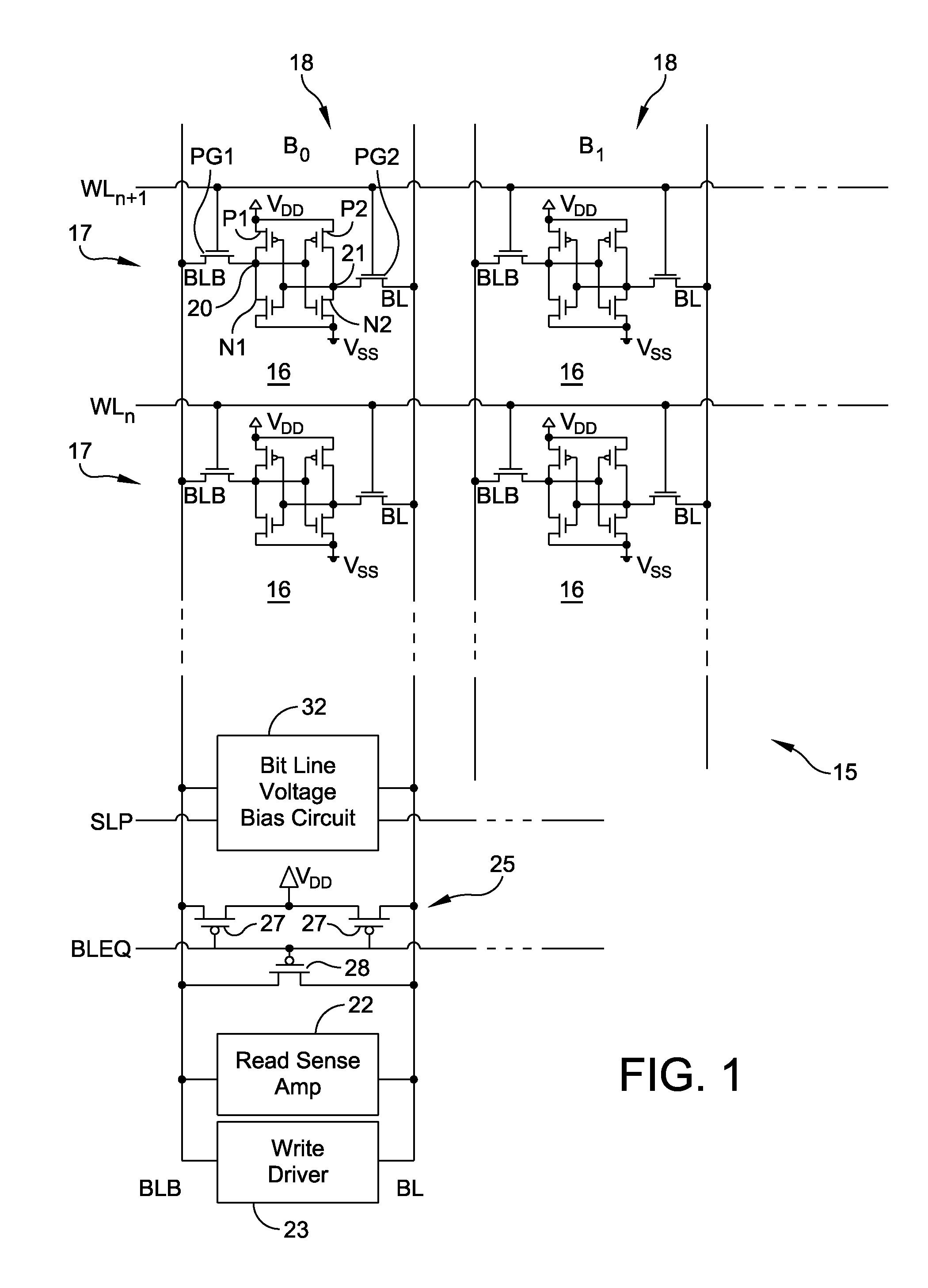 Bit line voltage bias for low power memory design