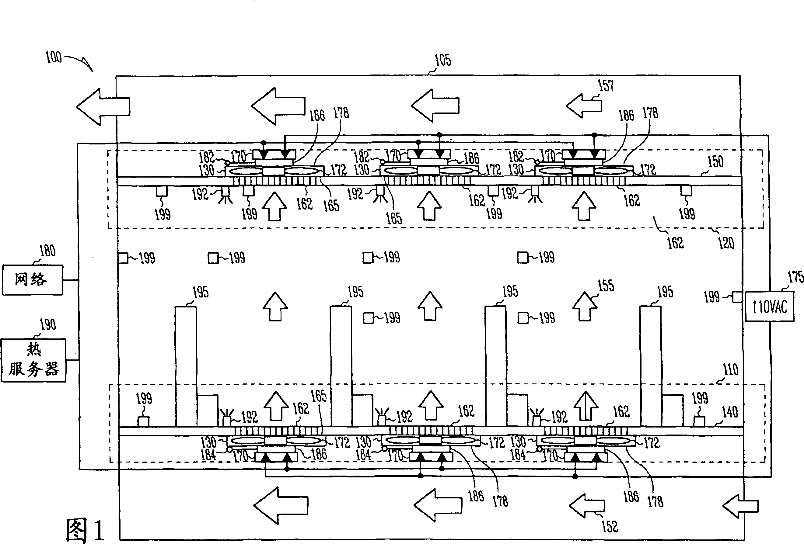 Auxiliary patch block of intelligent fan for executing self-adapting environmental management