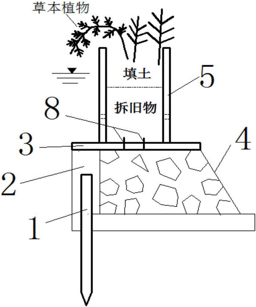 Ecological damaged revetment repairing structure