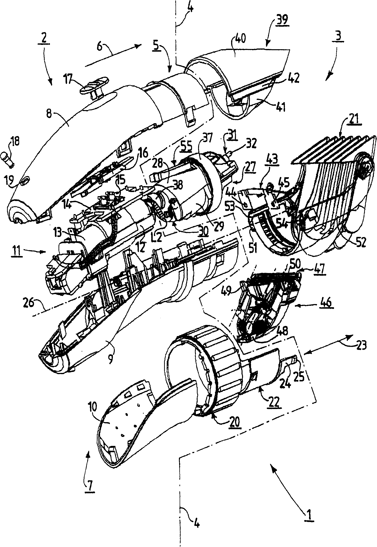 Personal care apparatus with an automatically pivotable head part