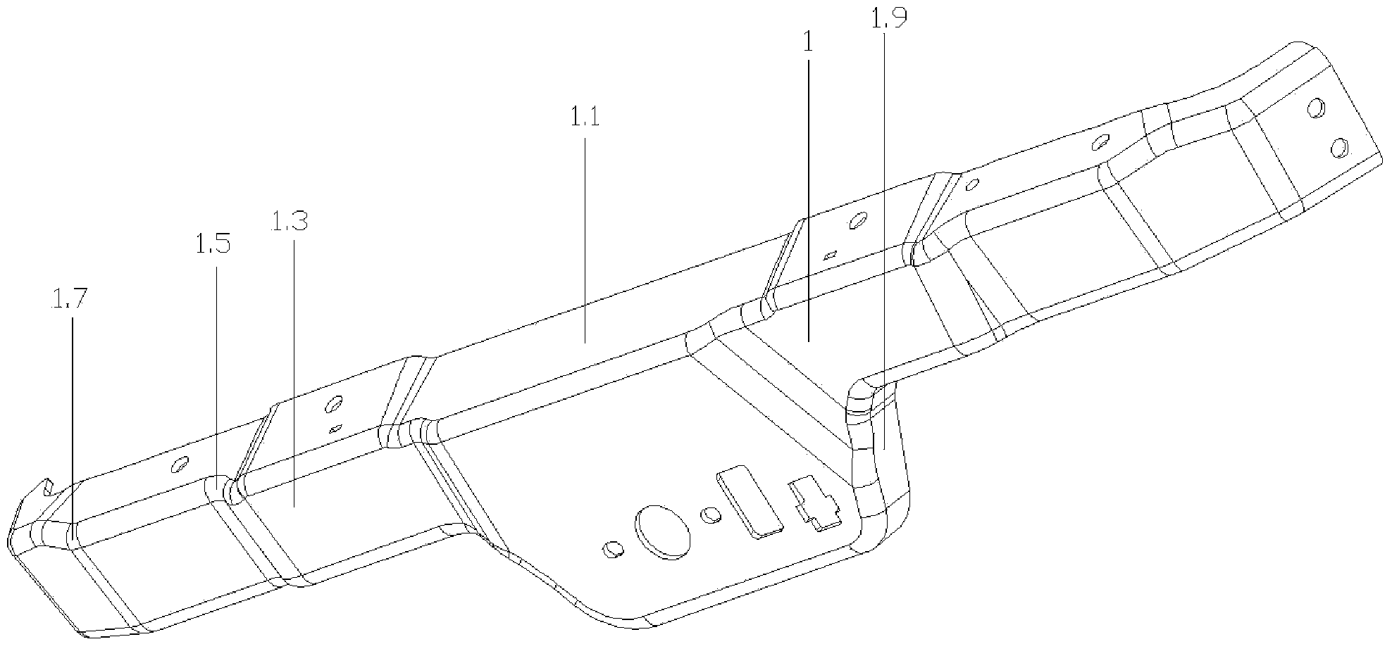 Automobile water tank upper beam made of carbon fiber composite materials and manufacturing method thereof