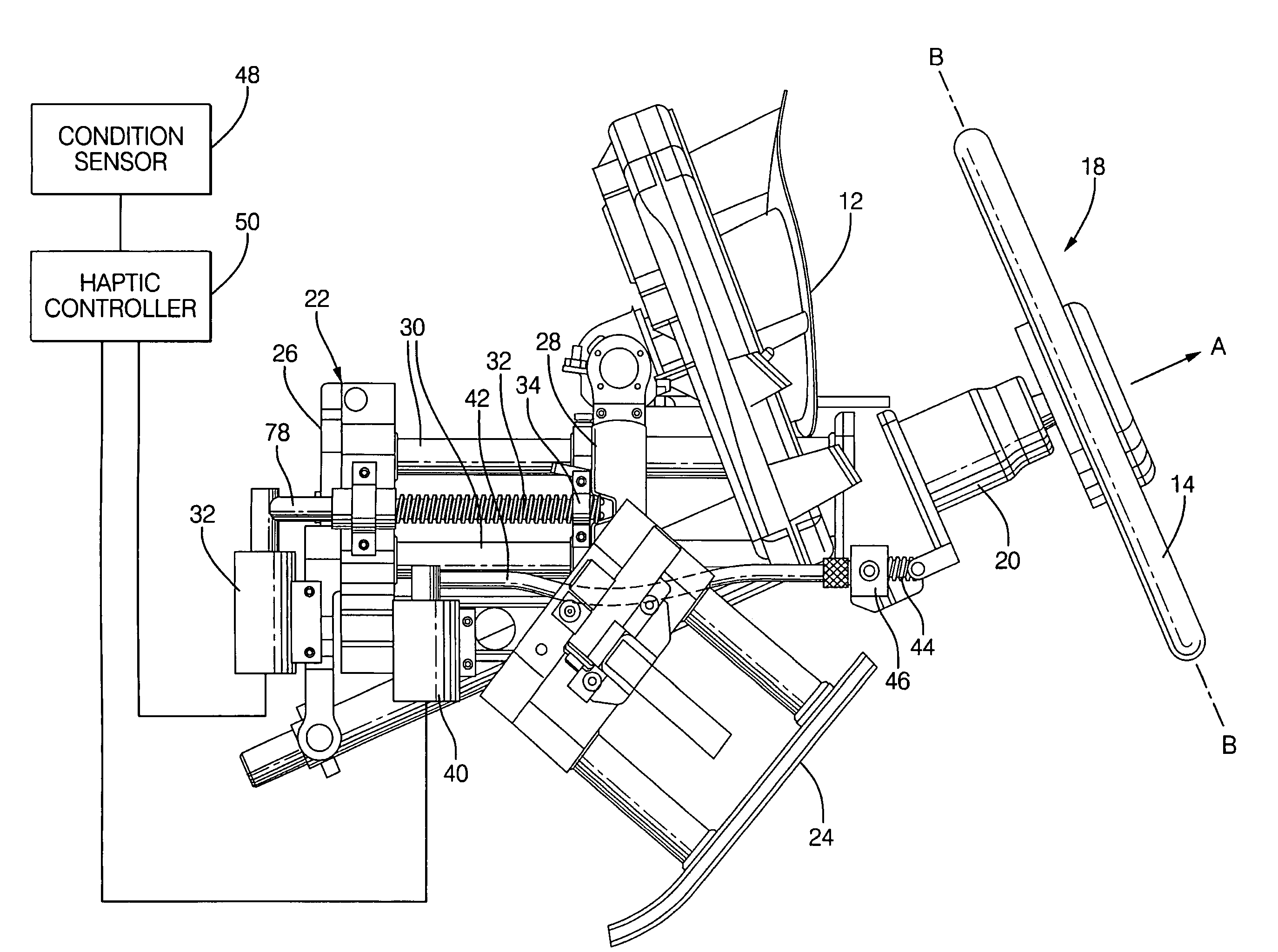 Steering system with haptic driver warning