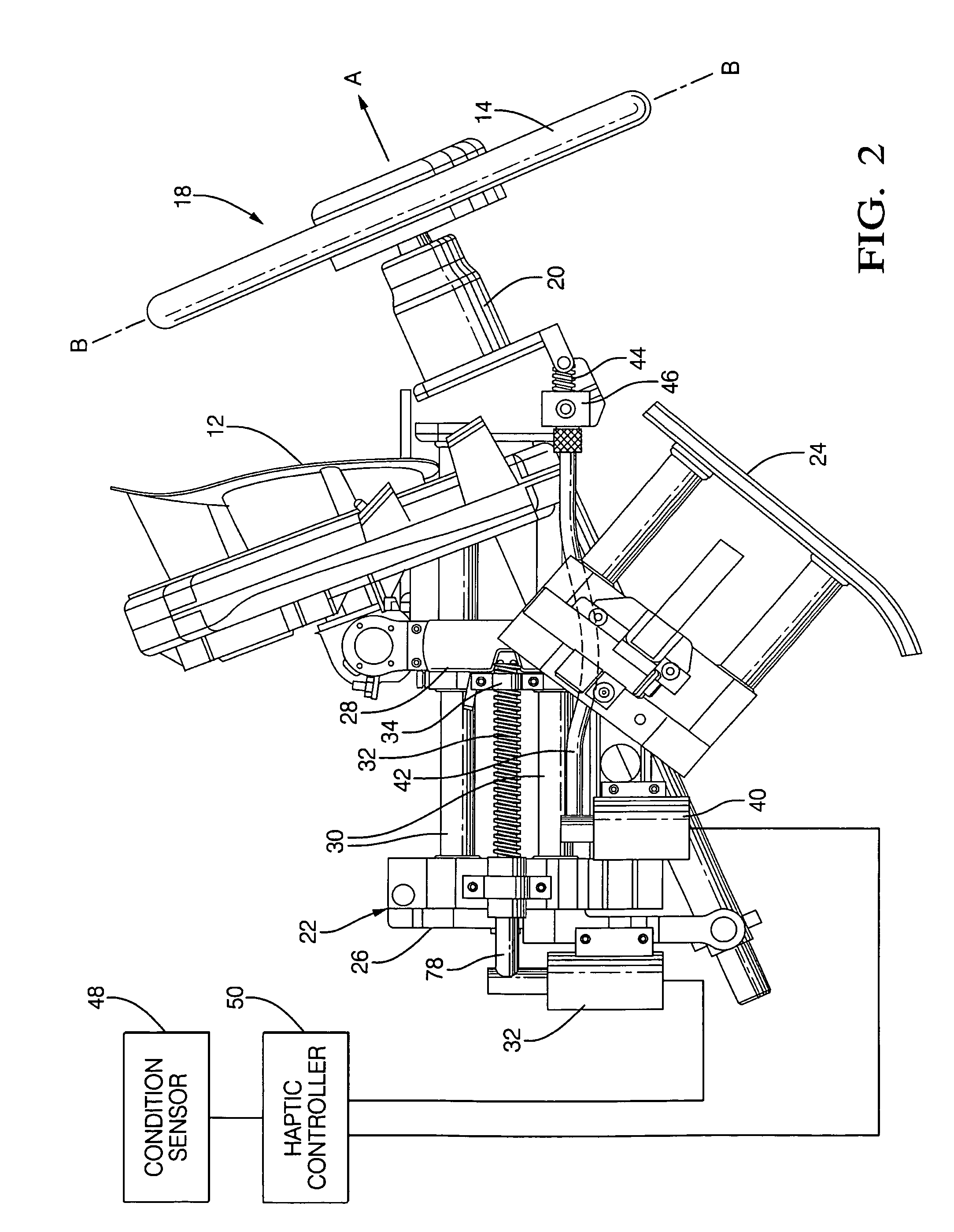 Steering system with haptic driver warning