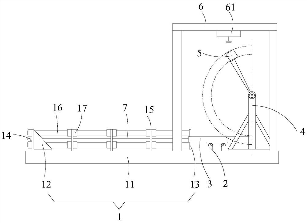 Impact test device for rod-shaped anchoring assembly