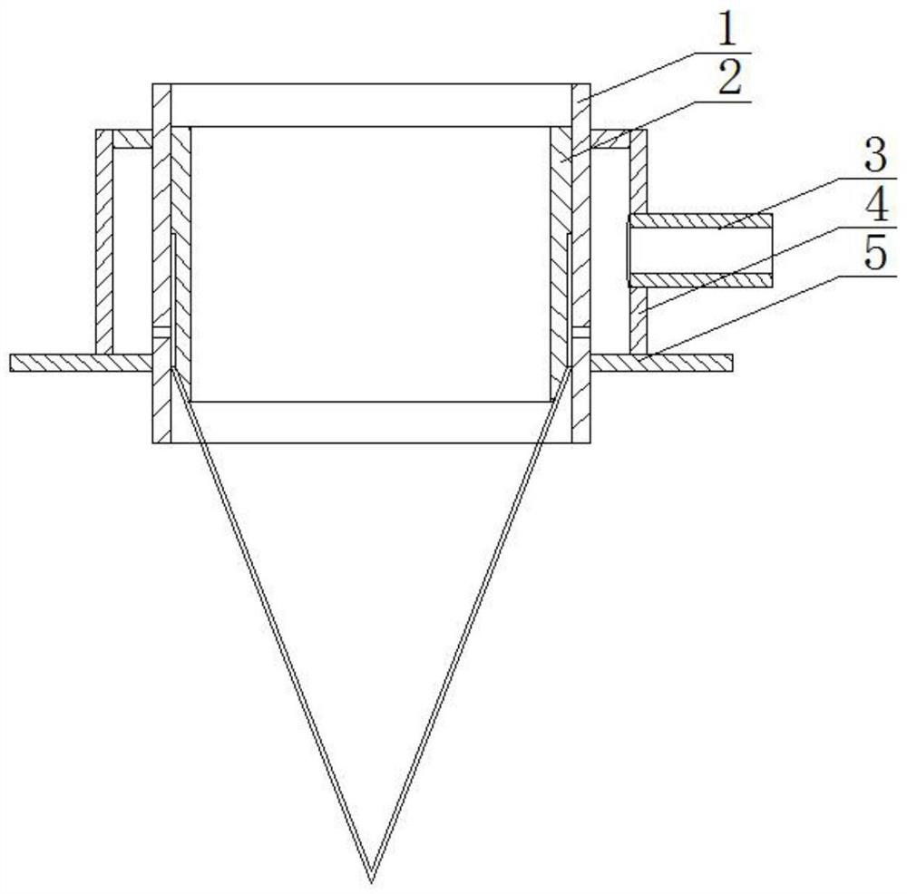 Water curtain jet type powder premixing device