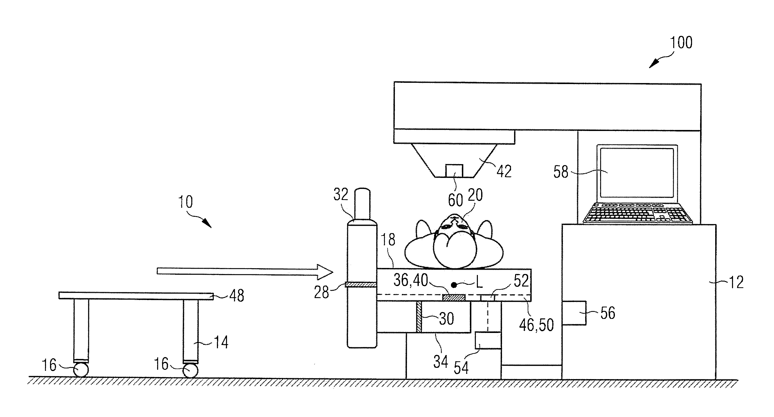 Patient transfer arrangement, medical treatment apparatus and medical treatment system