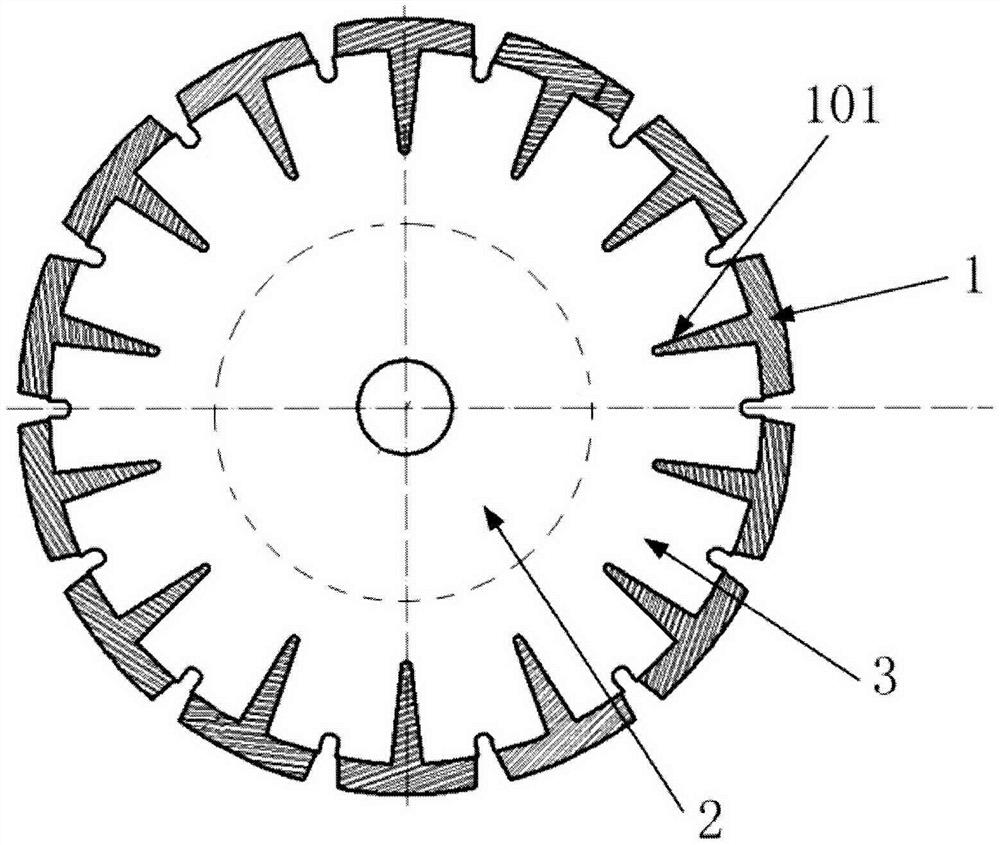 Diamond saw blade for curved cutting and its preparation process