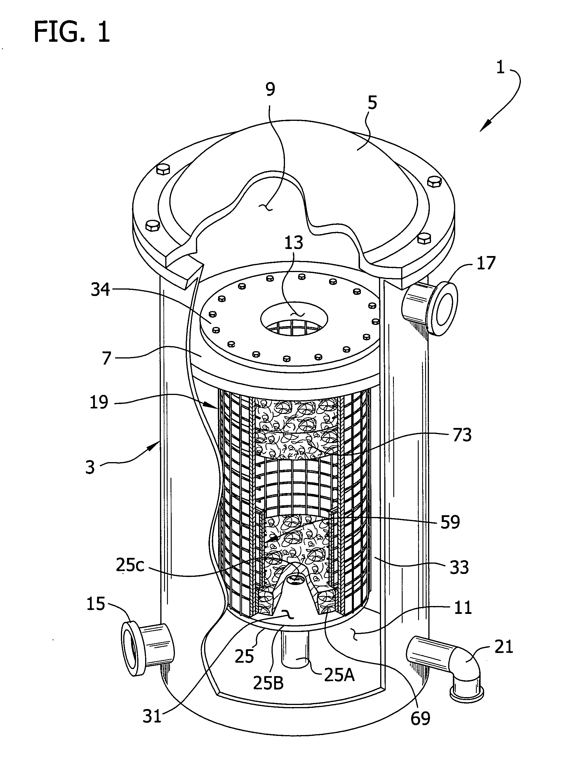 Fiber Bed assembly and fiber bed therefor