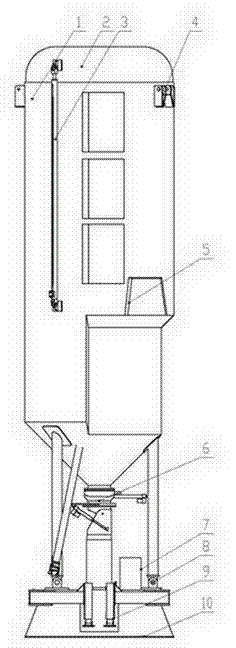 Front-tip vertical-type telescopic sand storage tank for oil field