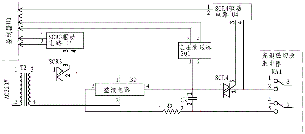 Device and method for automatic charging and demagnetization of electromagnetic residual current operated circuit breaker