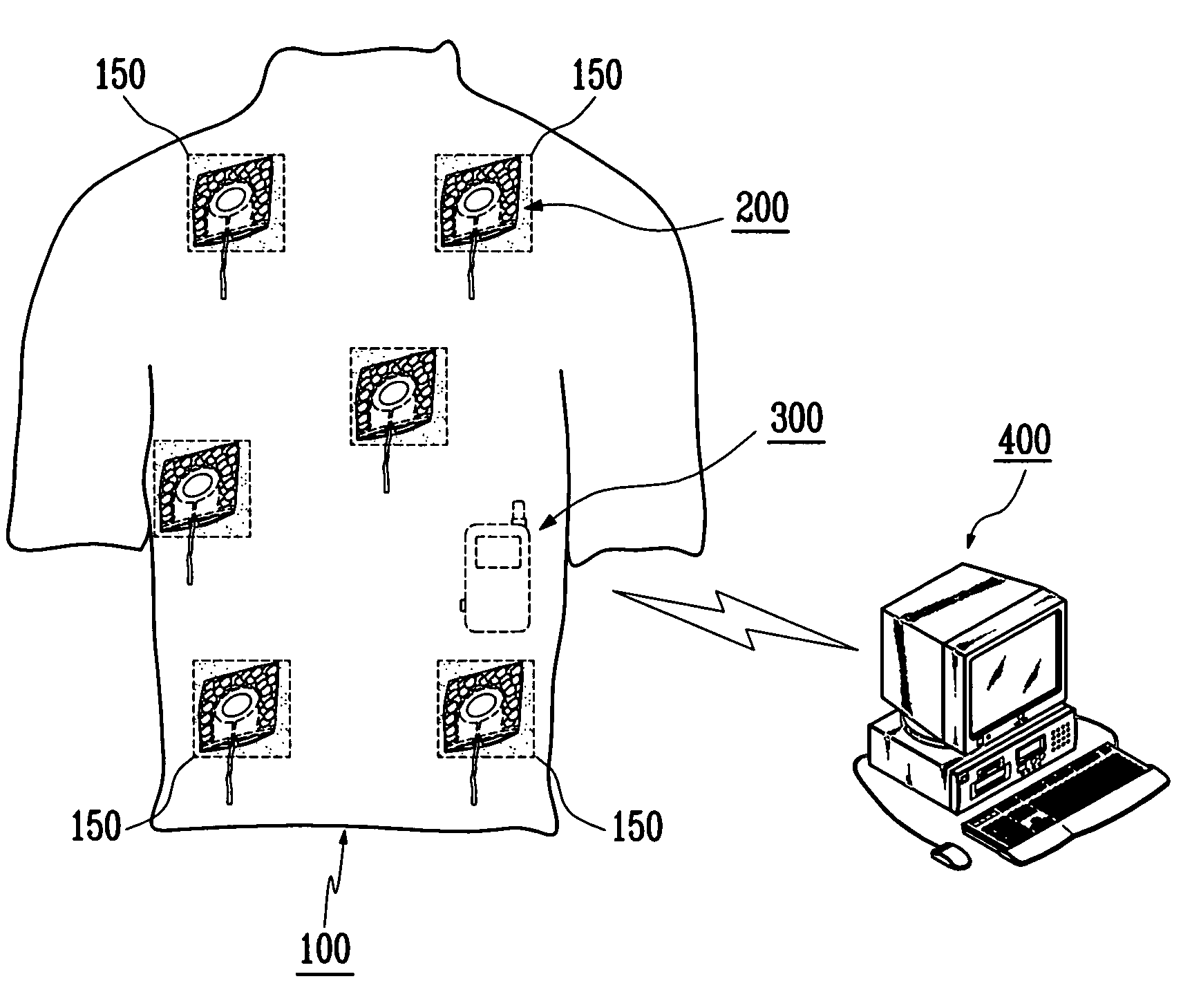 Wearable physiological signal detection module and measurement apparatus having the same