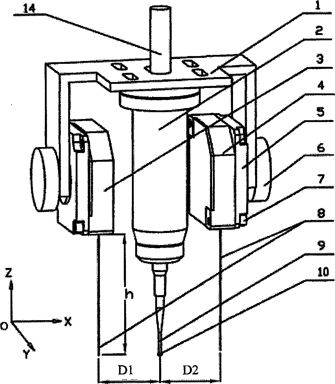 Unknown free-form surface self-adaptive measuring method based on exploration method and measuring head device