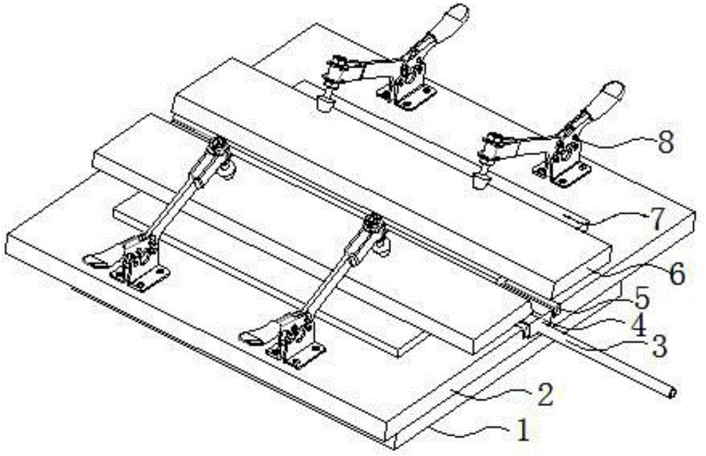 Adjustable reverse-deformation welding jig for titanium alloy