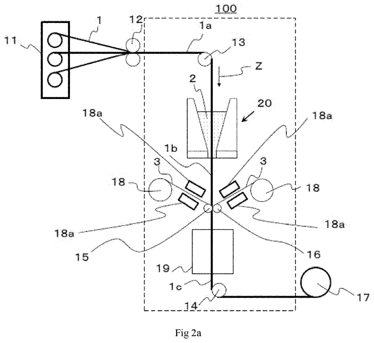 Production method for prepreg, prepreg tape, and fiber reinforced composite material, and prepreg production device