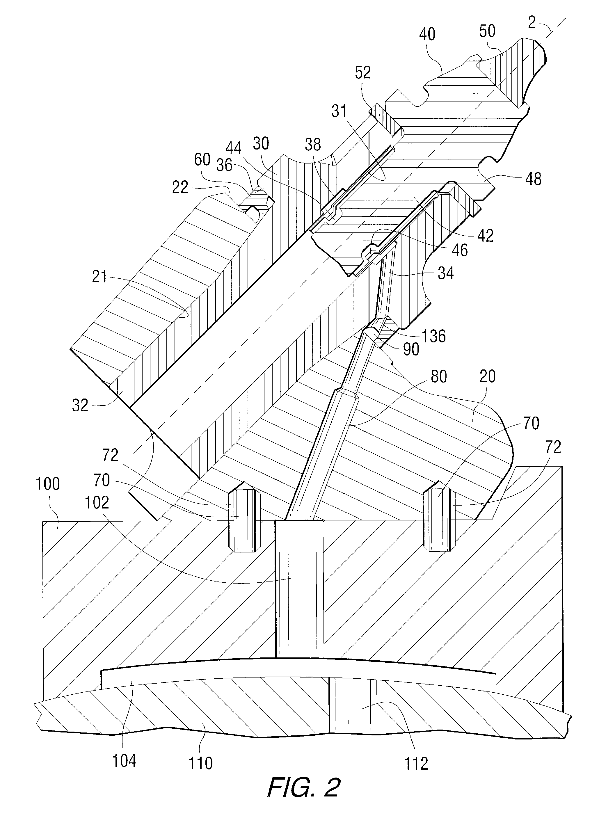 Cutting tool with water injection to the cutting bit shank