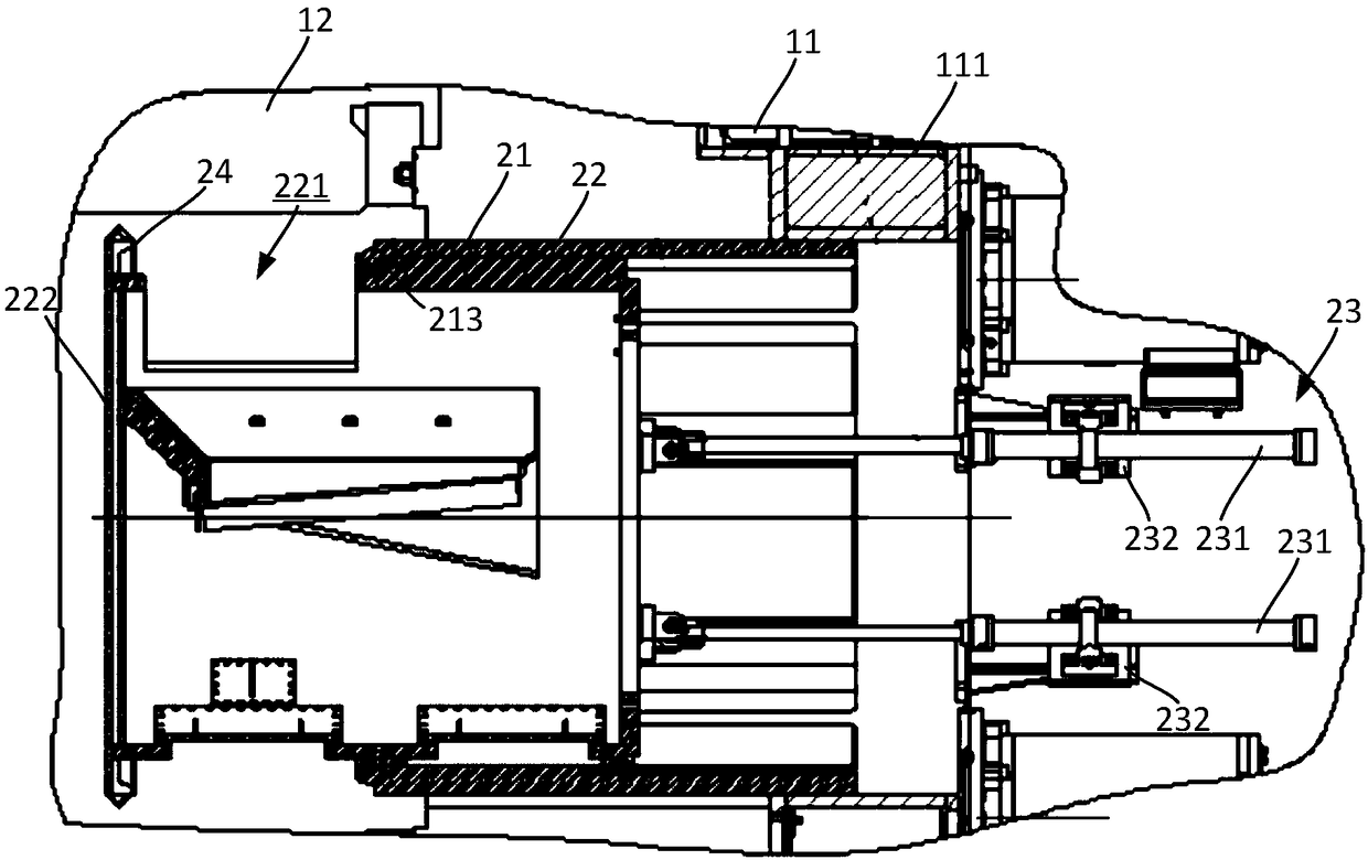 Telescopic sealing device for shield tunneling machine soil warehouse and shell