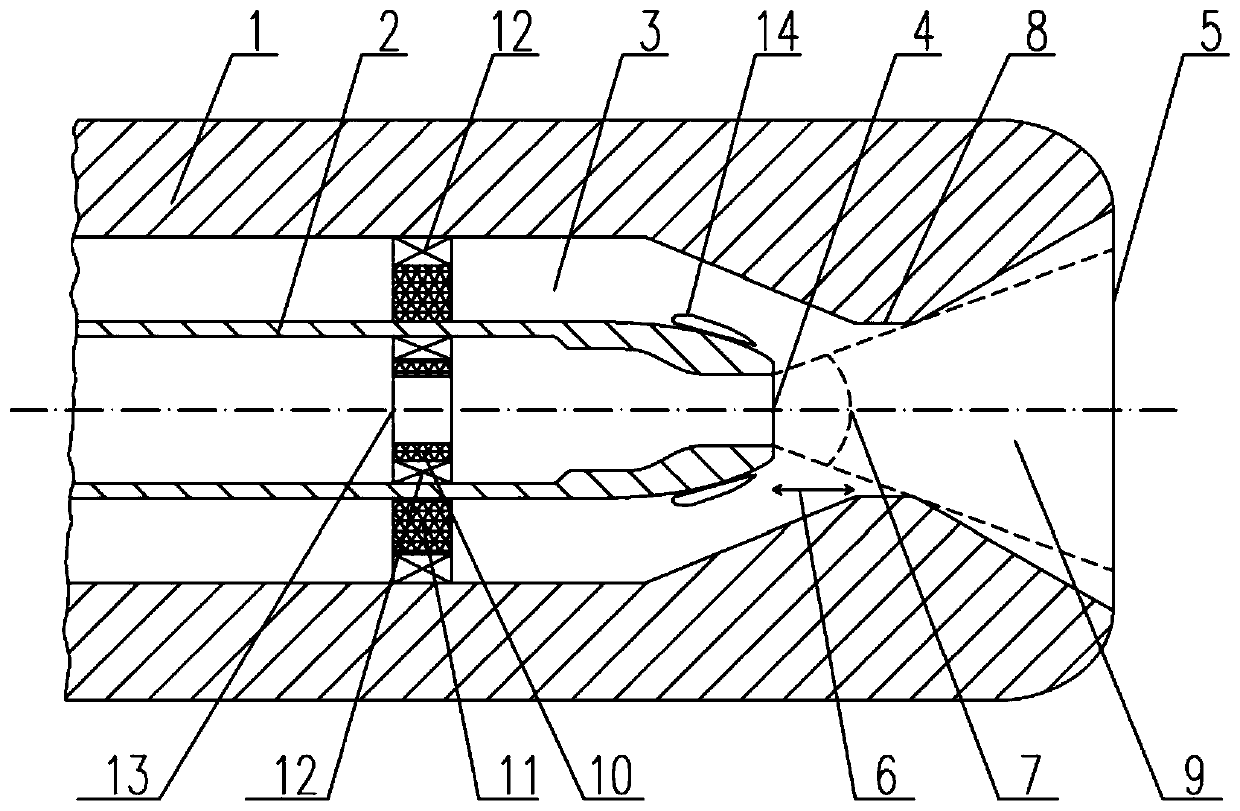 Gasifying agent and water mixing atomizing nozzle and atomizing method thereof