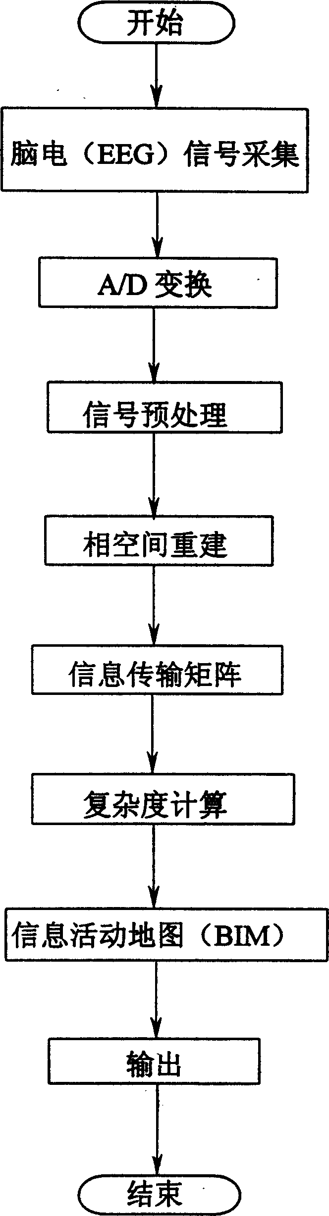 Method for forming brain scalp electric potential information chart