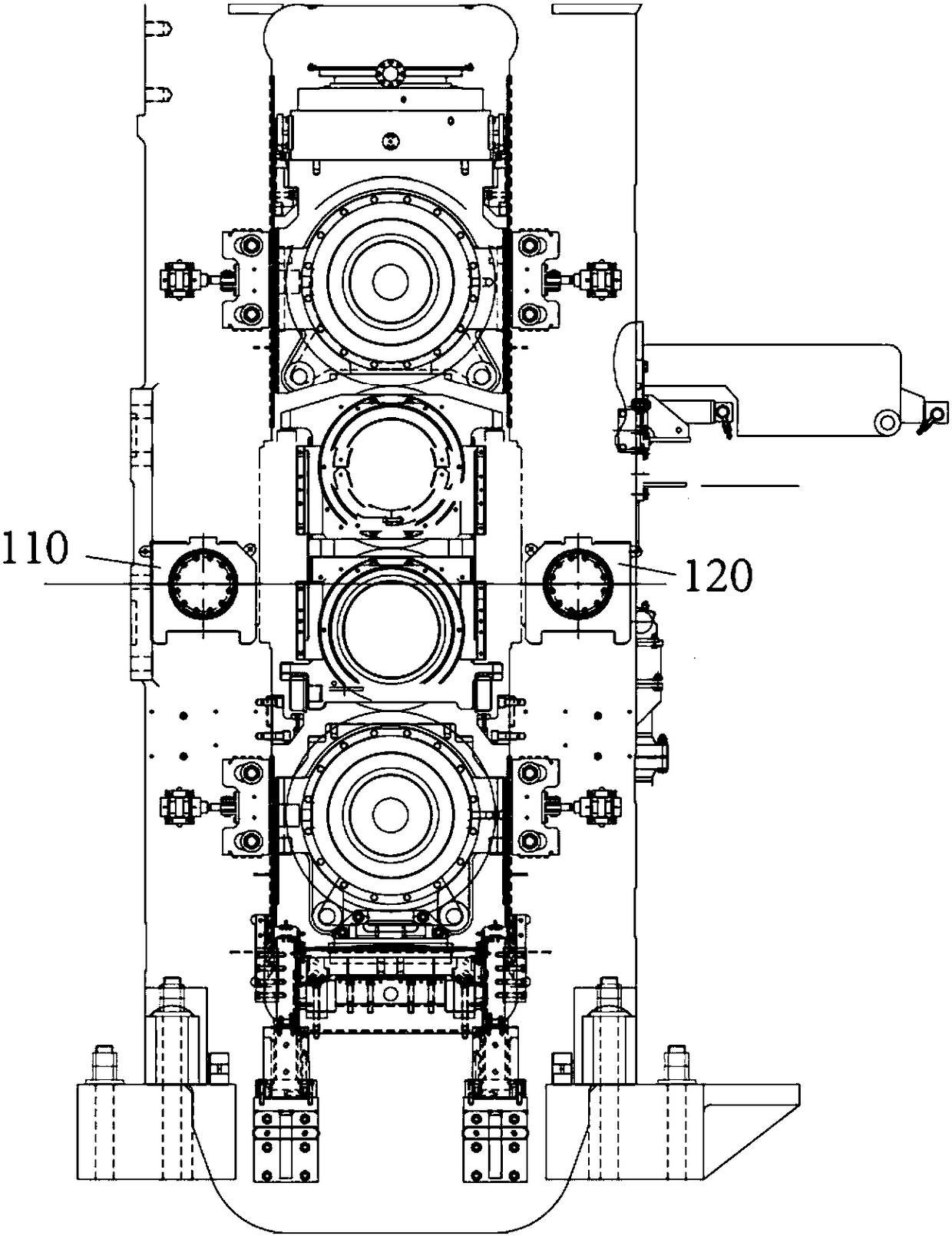 Rolling mill stand roller replacing device